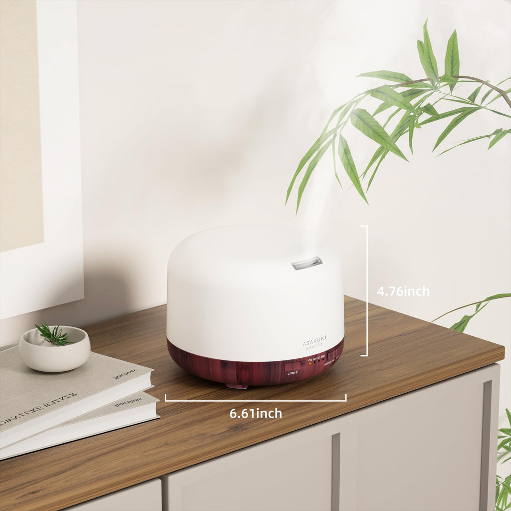 ASAKUKI Essential Oil Diffuser for Home, 500ML Aromatherapy Humidifier