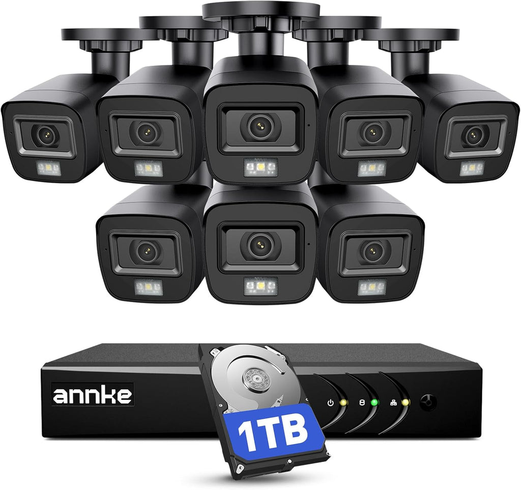ANNKE 3K Lite Wired Security Camera System Outdoor, 8X 2MP Cameras, 1TB HDD