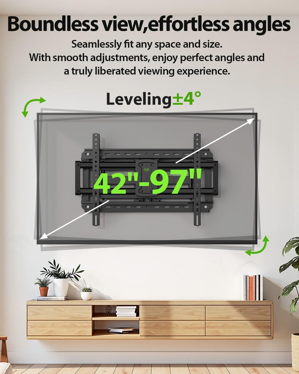 USX MOUNT Full Motion TV Wall Mount for Large TVs 42-97 Inch up to 150 lbs