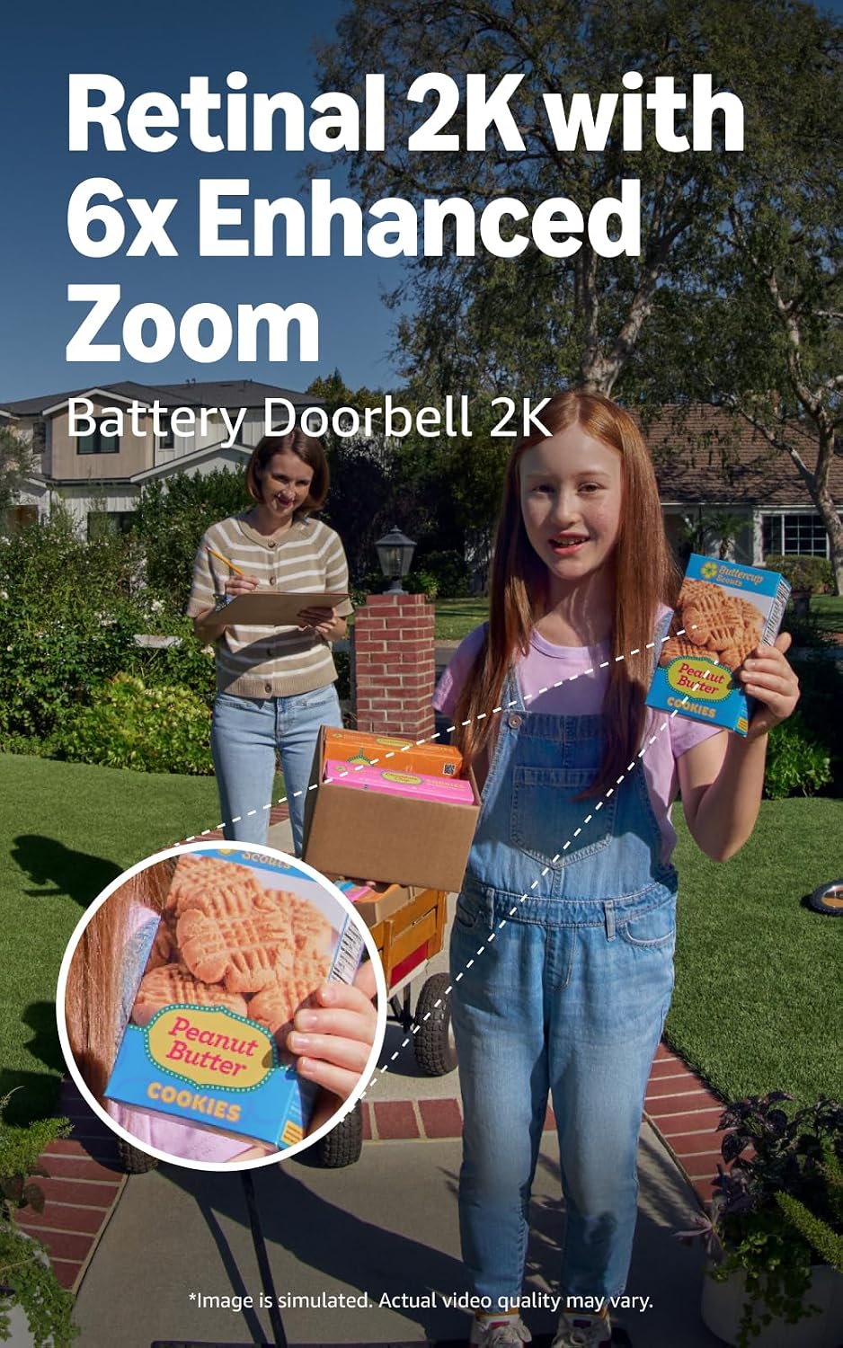 Ring Battery Doorbell 2K (newest model) Retinal 2K with wide-angle video, up to 6x Enhanced Zoom, Two-Way Talk, and Built-In Battery, Matte Mocha
