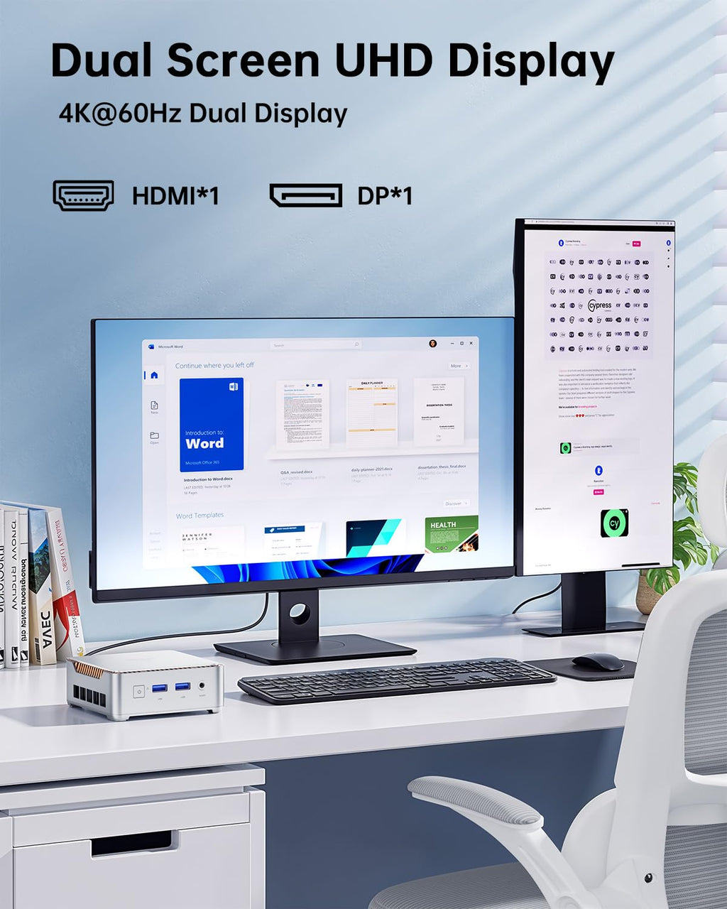 KAMRUI Pinova P2 Mini PC 16GB RAM 512GB SSD, AMD Ryzen 4300U(Beats 5400U/3500U/N95,Up to 3.7GHz,4C/8T) Mini Computers,Triple 4K Display/HDMI+DP+Type-C/WiFi/BT for Home/Business Mini Desktop Computers