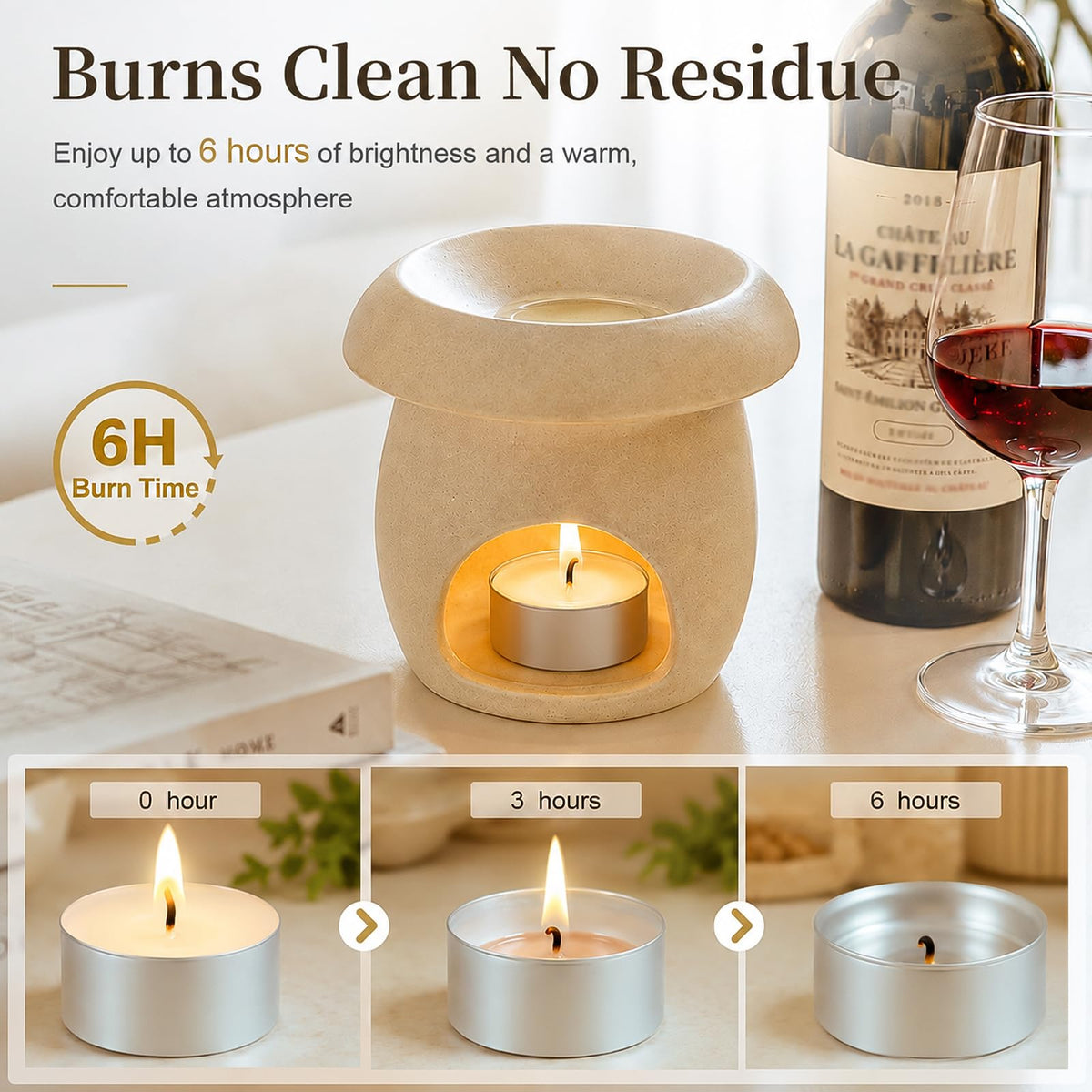 Tea Lights Candles 80 Pack, 4 Hour Palm Wax Tealight Candle Set