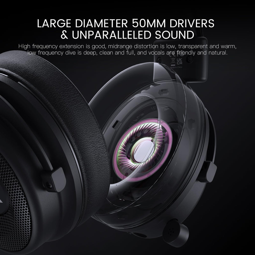 EKSA E900 Pro USB Gaming Headset for PC, 7.1 Surround Sound, 50MM Driver