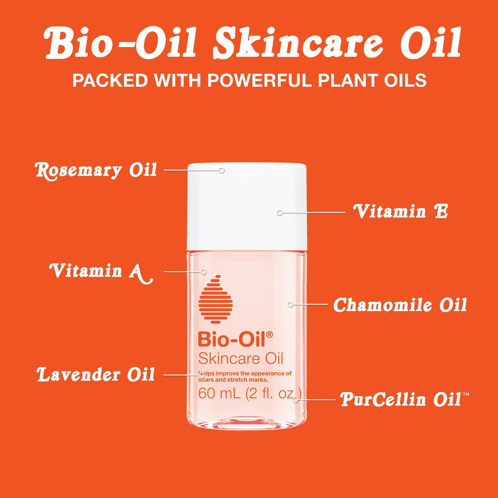 Bio-Oil Skincare Body Oil Serum, Face and Body Moisturizer with Vitamin E & A, for Scars, Stretch Marks, Sensitive Skin, All Skin Types, Dermatologist Recommended, Non-Comedogenic, 6.7 Oz