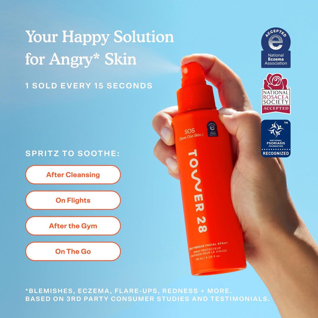 Tower 28 SOS Hypochlorous Acid Spray, Everyday Skin Care Mist (4 oz)