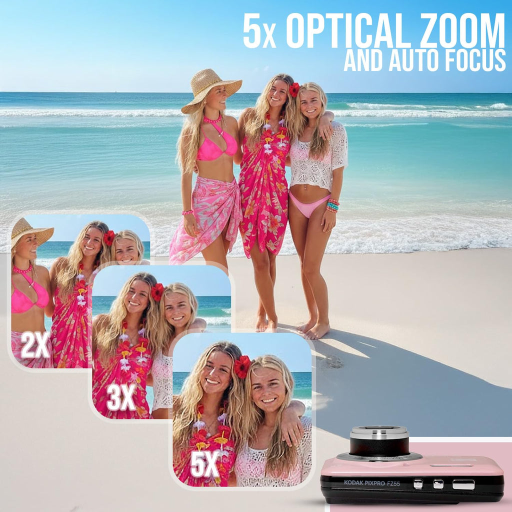 Kodak PIXPRO FZ55-BK 16MP CMOS Sensor Camera 5X Optical Zoom 28mm Wide