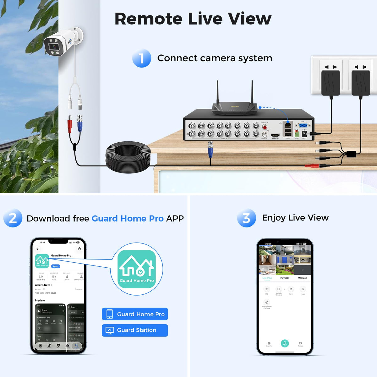 Hiseeu 3K PTZ Wired Security Camera System Outdoor,8PCS 5MP Cameras,1TB HDD
