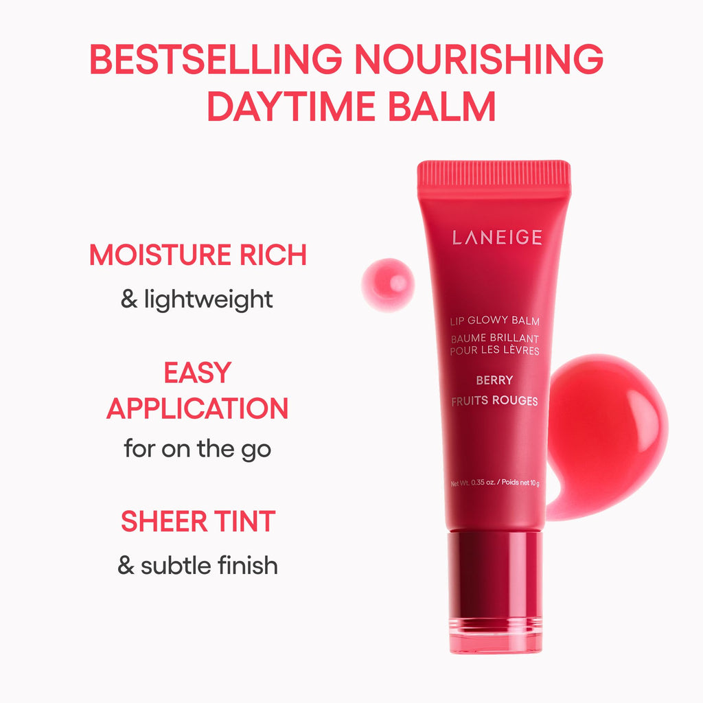 LANEIGE Lip Glowy Balm | Sheer Tinted Lip Treatment Balm Tube