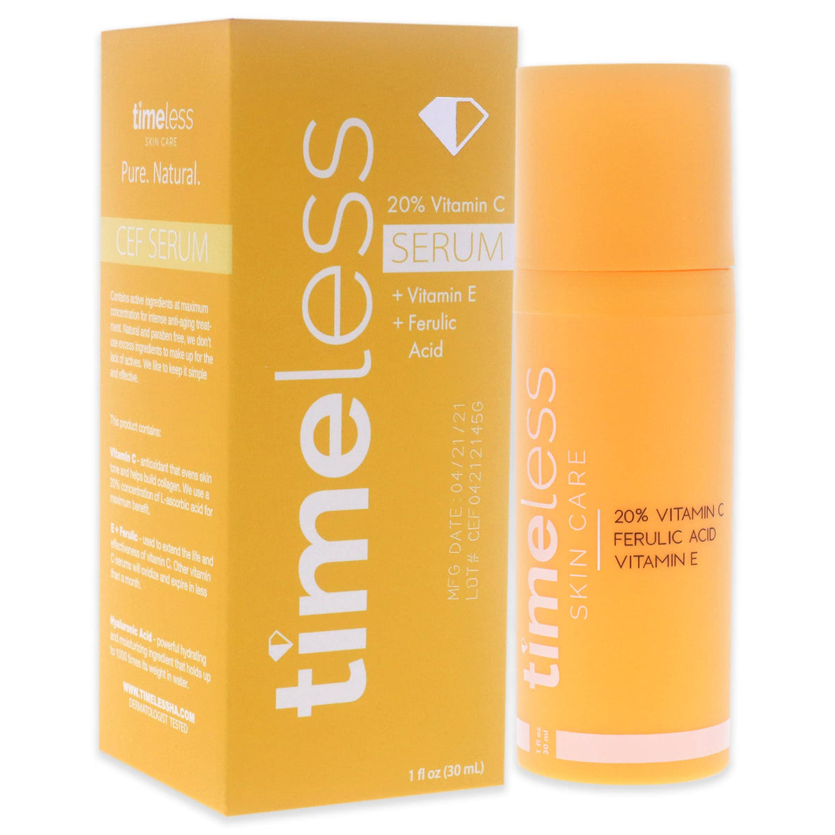 Timeless 20% Vitamin C + E Ferulic Acid Serum, Antioxidant, 1 fl oz