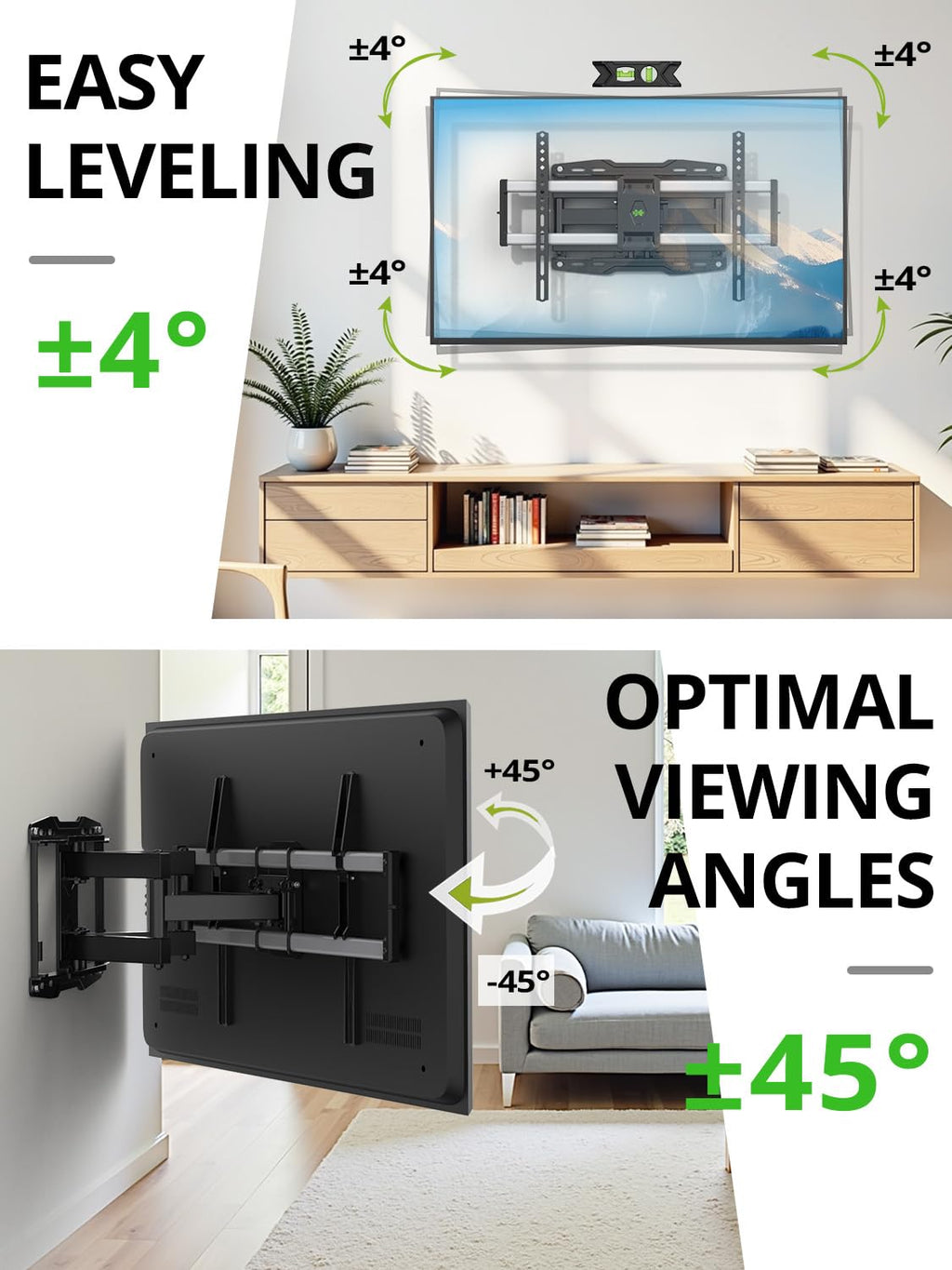 USX MOUNT Full Motion TV Wall Mount for Large TVs 42-97 Inch up to 150 lbs