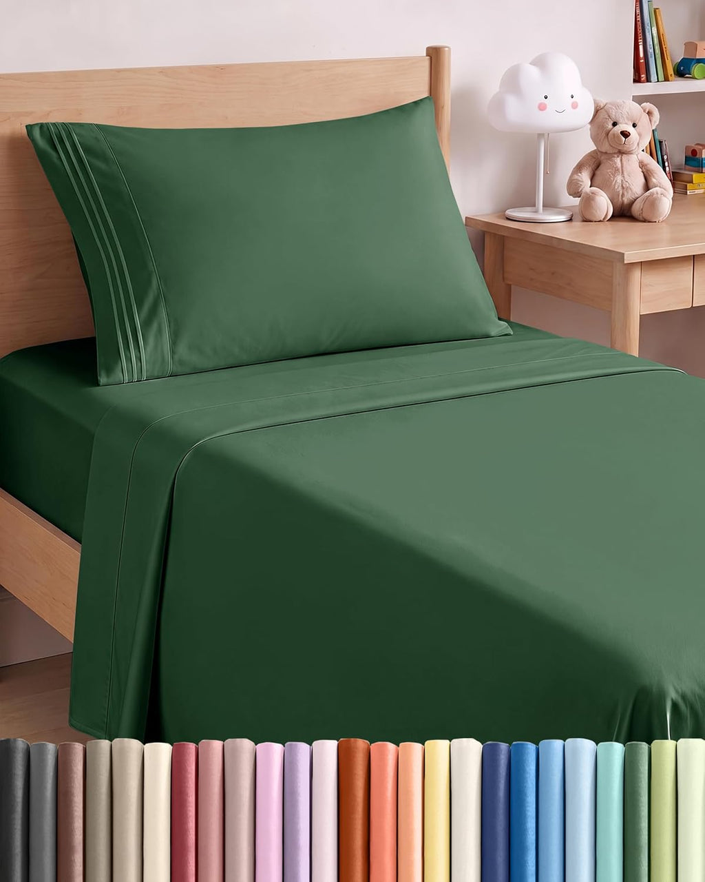 Short Queen Size 4 Piece Bed Sheet Set - RV Short Queen Sheets - Dark Grey