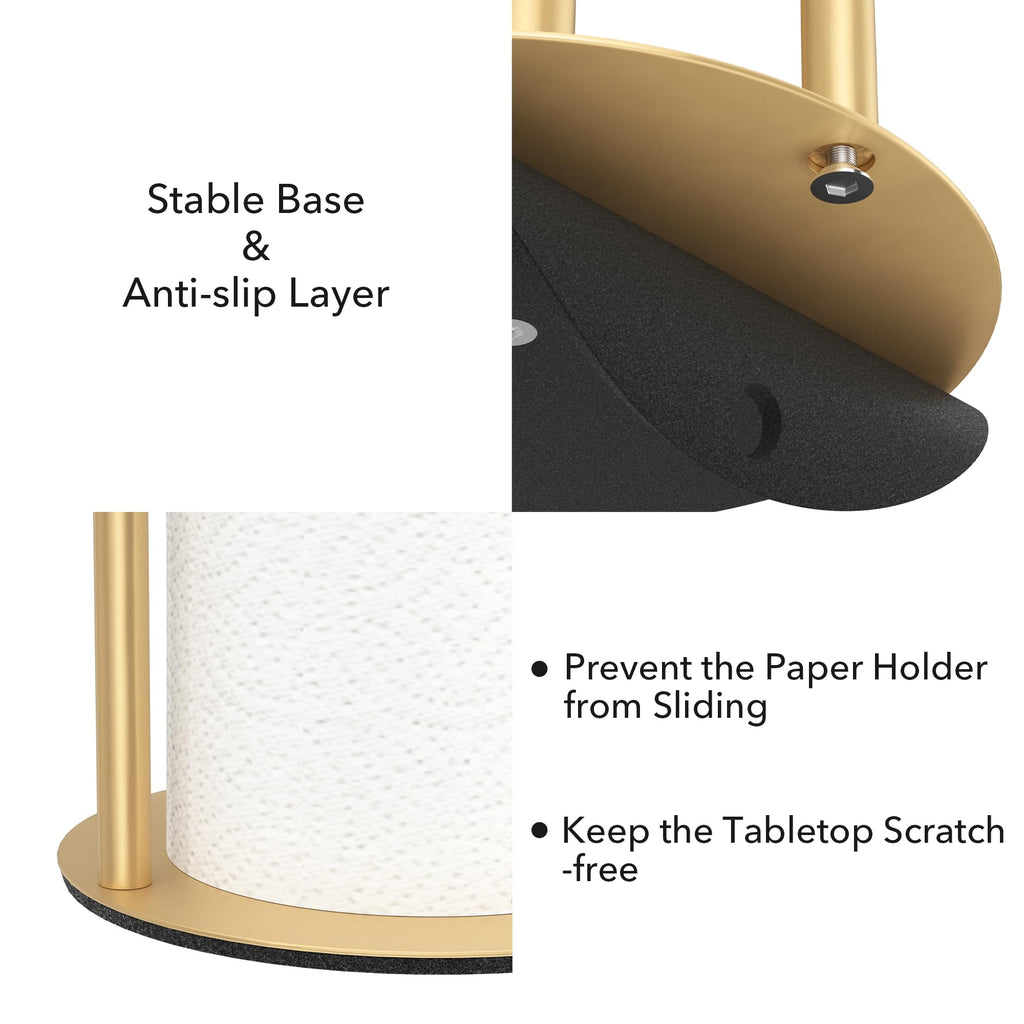 Paper Towel Holder Black Stainless Steel Kitchen Countertop Roll Organizer