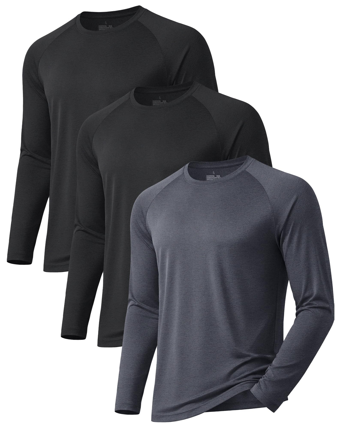 3 Pack Long Sleeve Shirts for Men Sun Protection Quick Dry Workout T Shirts