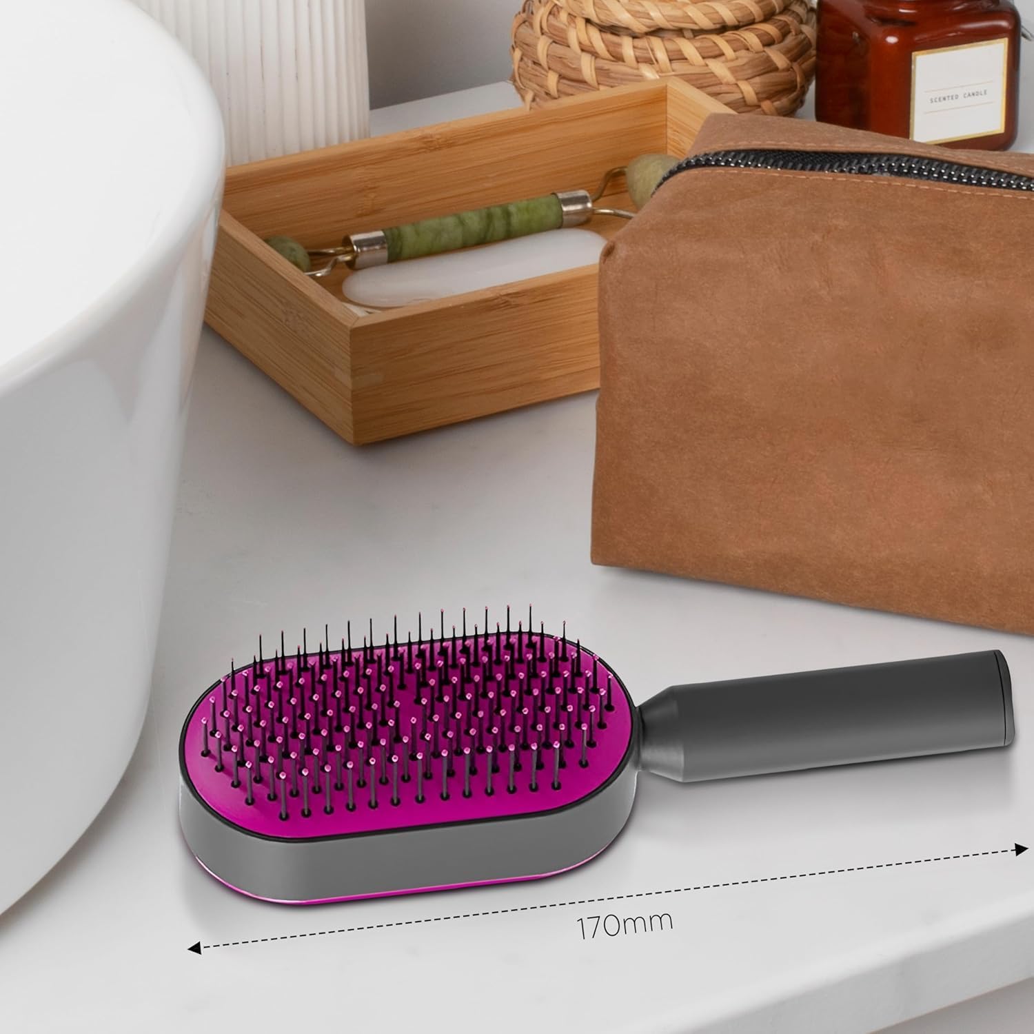 Hair Brush New 3d Air Cushion Brush For Hair Massage, Sleek Hair Brush, Curly Hair Brush, For All Hair-Easy Clean Hair Brush Women & Men Detangling Hair Brush (Purple)