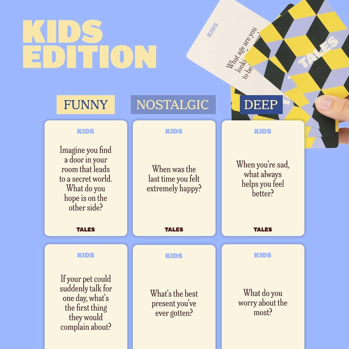 TALES 150 Conversation Cards, Kids Edition, Road Trip Game, Family Bonding