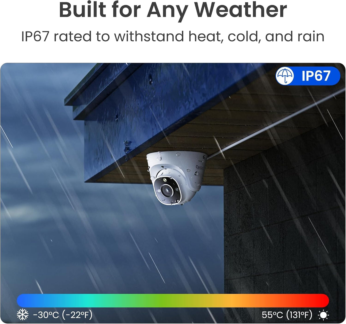 ريو لينك كاميرا مراقبة سلكية 4K 8MP PoE للاستخدام الداخلي/الخارجي، رؤية