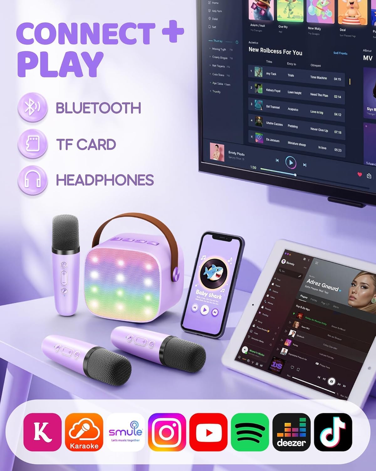 YLL Karaoke Machine for Kids, Birthday Gifts for Girls 3 4 5 6 7+Years Old