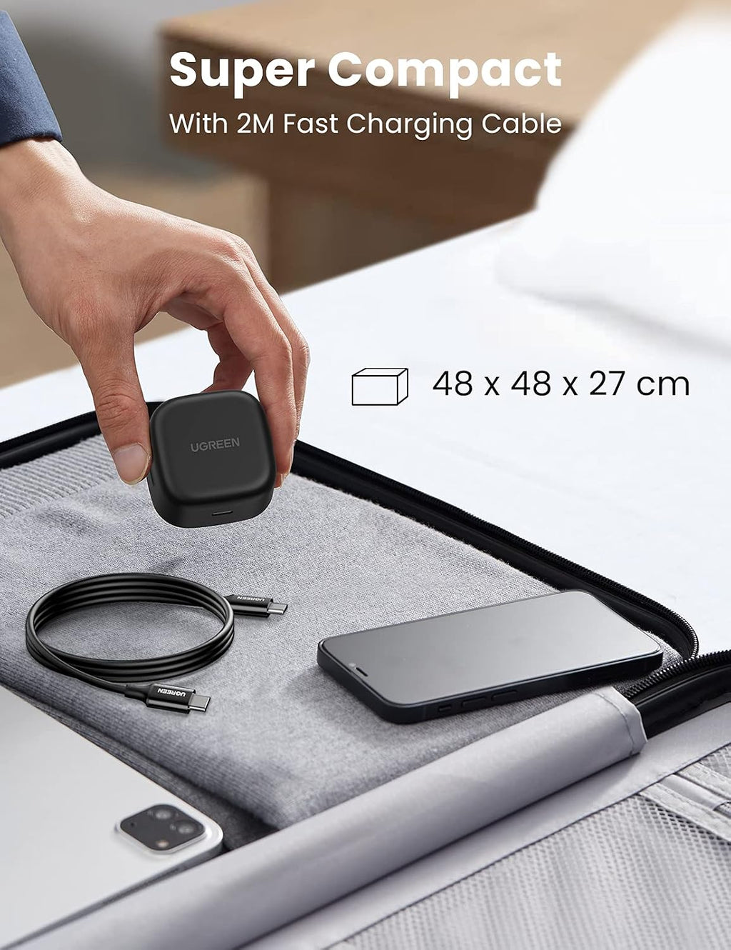مجموعة شاحن UGREEN بقدرة 25 واط شحن سريع من النوع C مع كابل سامسونج بطول 2 متر، متوافق مع Galaxy S25 Ultra/S24 Ultra/S23 Ultra/S22 وZ Fold 6/5 وA06/A55 LTE وiPad Pro/Air وXiaomi وOnePlus وغيرها