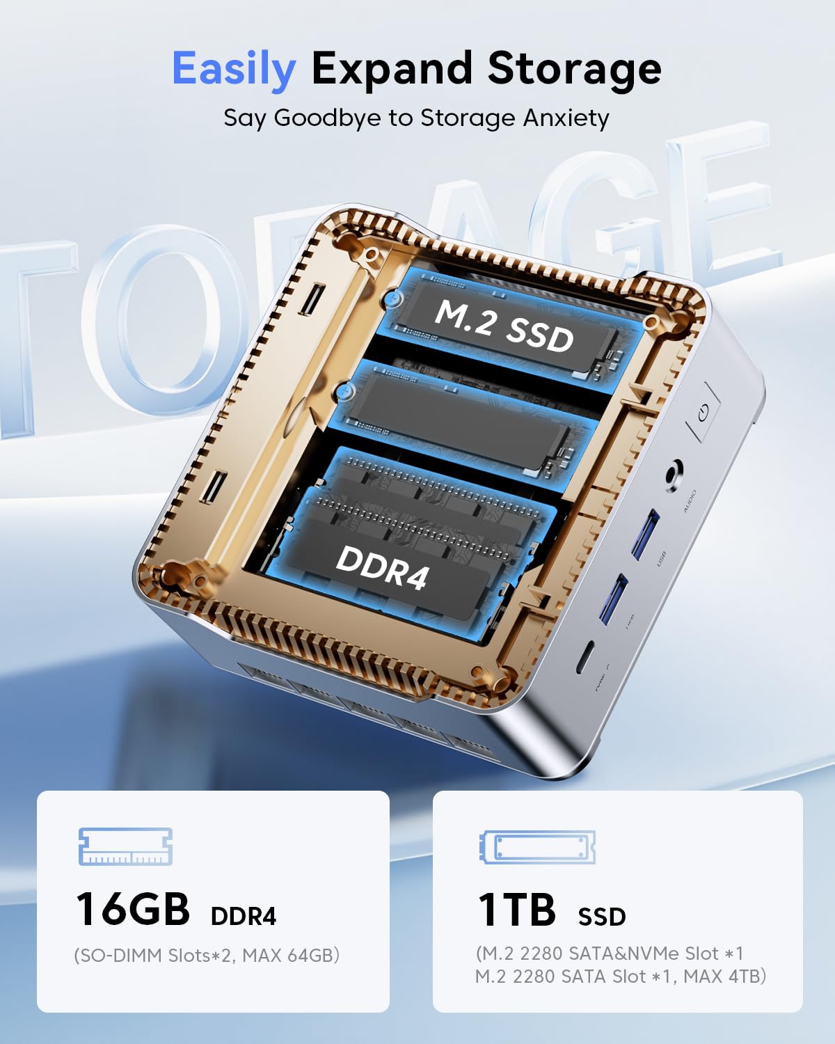 KAMRUI Pinova P2 Mini PC 16GB RAM 512GB SSD, AMD Ryzen 4300U(Beats 5400U/3500U/N95,Up to 3.7GHz,4C/8T) Mini Computers,Triple 4K Display/HDMI+DP+Type-C/WiFi/BT for Home/Business Mini Desktop Computers