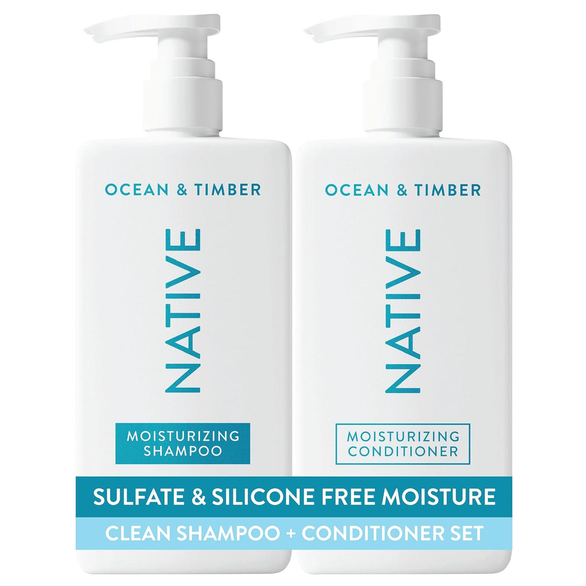 Native Coconut & Vanilla Shampoo and Conditioner Contain Naturally Derived Ingredients | All Hair Types, Color & Treated, Fine to Dry Damaged, Sulfate & Dye Free - 2-Pack