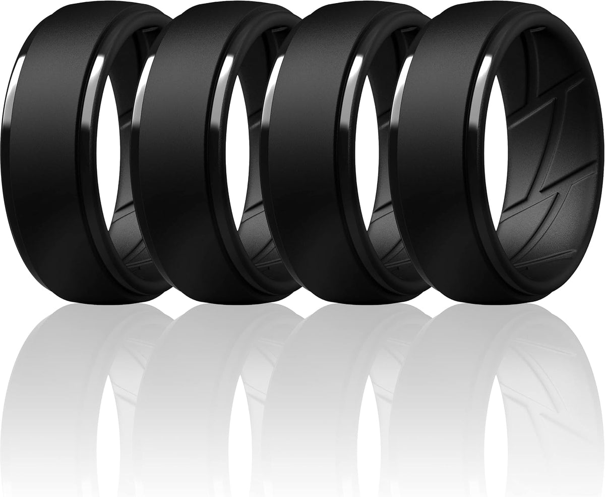 ThunderFit Men's Silicone Rings, Breathable Rubber Bands, 10mm Wide