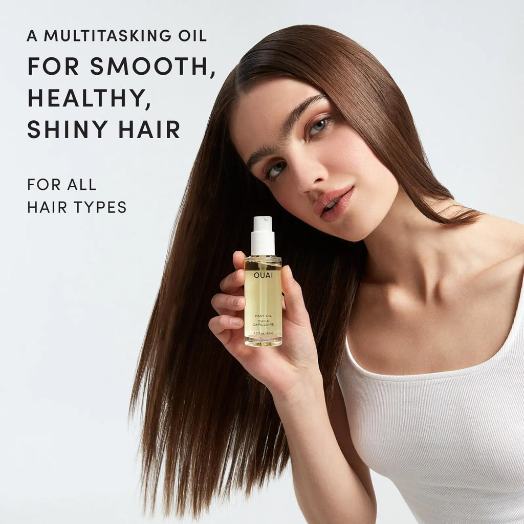 OUAI Hair Oil, Lightweight Heat Protectant, Hair Frizz Control, 1.5 Fl Oz