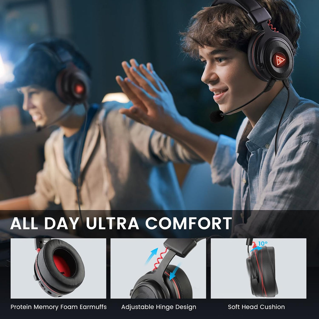 EKSA E900 Pro USB Gaming Headset for PC, 7.1 Surround Sound, 50MM Driver