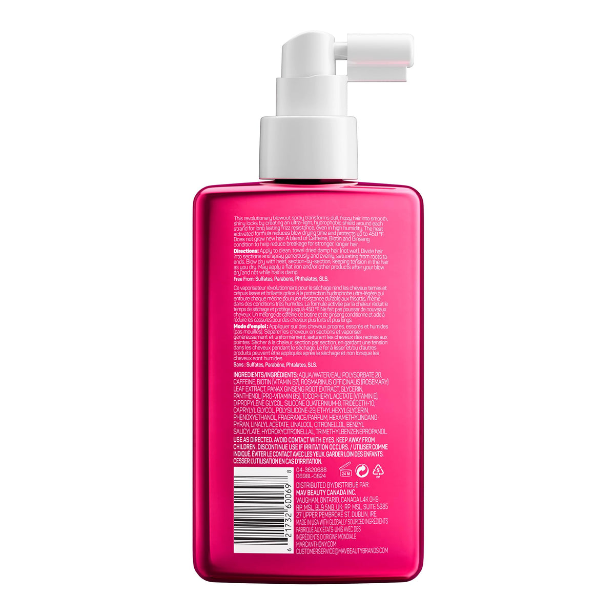Marc Anthony Grow Long Ultimate Blowout, Anti-Frizz Heat Protection Spray
