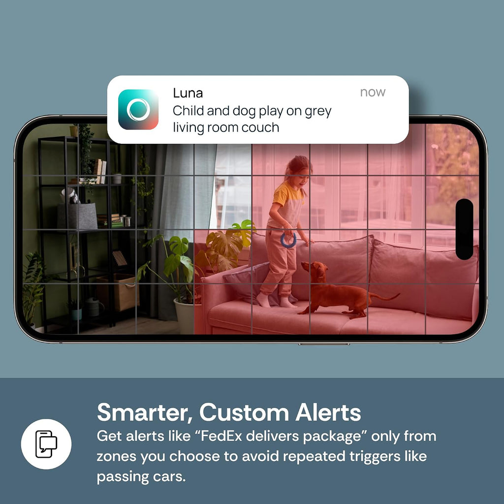 Luna 2K Indoor Camera for Home Security, Dual-Band WiFi 360° Pan-Tilt