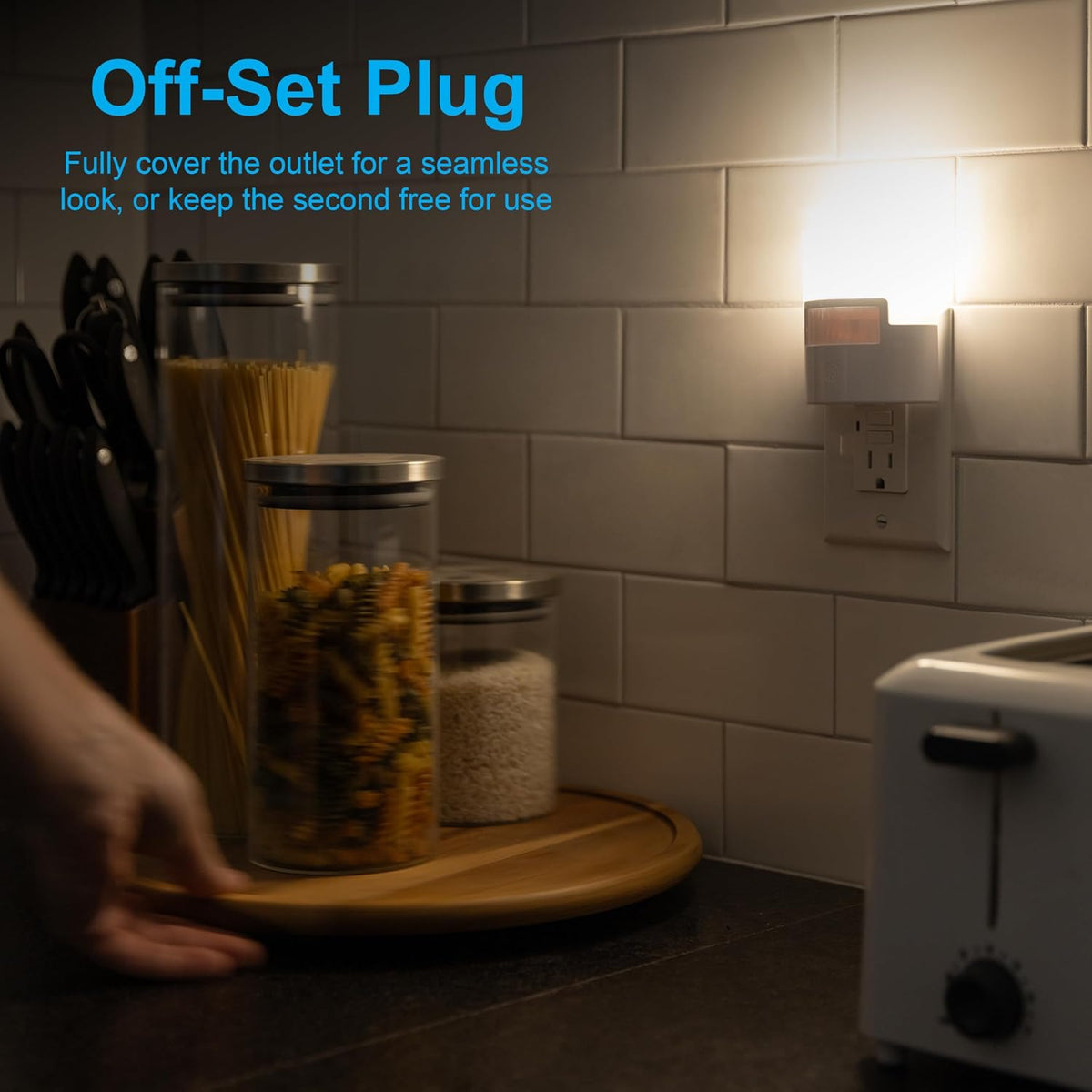 GE Plug in Night Light with Motion Sensor, 40 Lumens, 2 Pack
