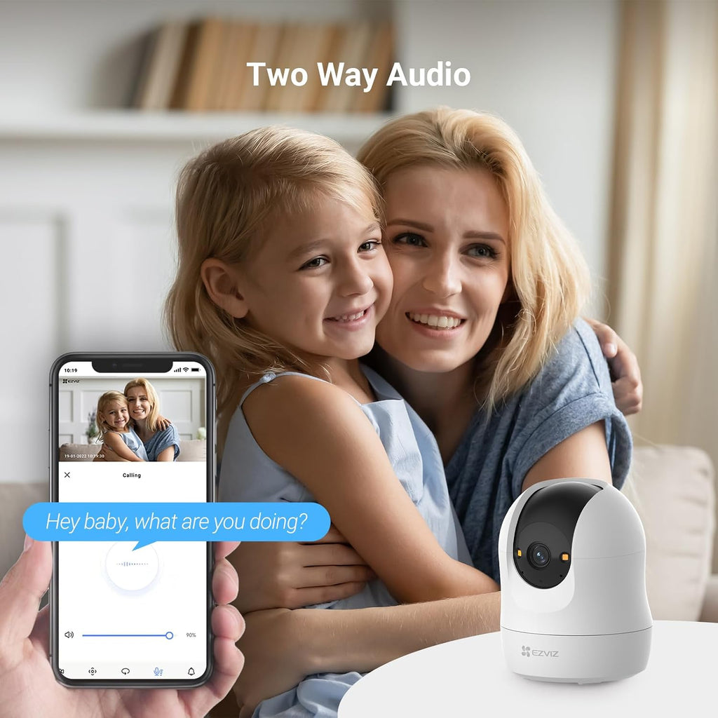 EZVIZ كاميرا واي فاي داخلية C6N G1 2K للمنزل، تقنية كشف الحركة البشرية، تغطية 360 درجة، رؤية ليلية ملونة، غالق الخصوصية، دورية تلقائية، تخزين 512GB