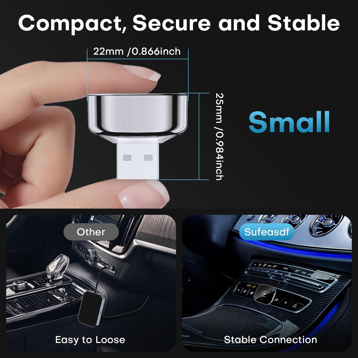 2-in-1 Wireless Auto Adapter for CarPlay and Android, Plug and Play CarPlay Dongle Converts Wired to Wireless, Fast Auto Connection, No Lag, Compact Design for iPhone and Android