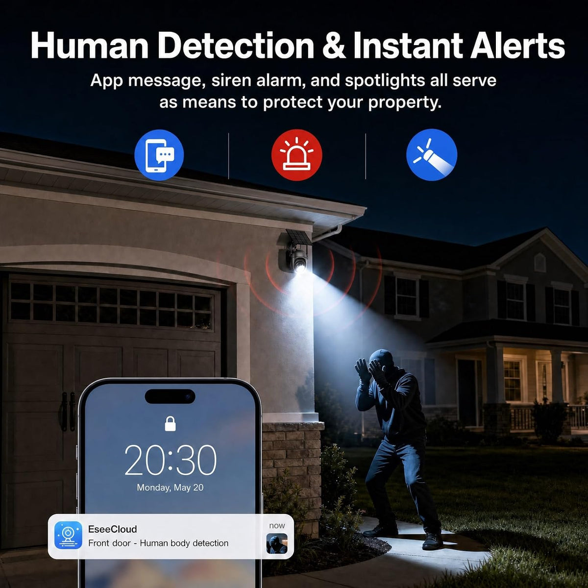 SEHMUA Security Cameras Wireless Outdoor Kit, No Monthly Fee, Local Storage