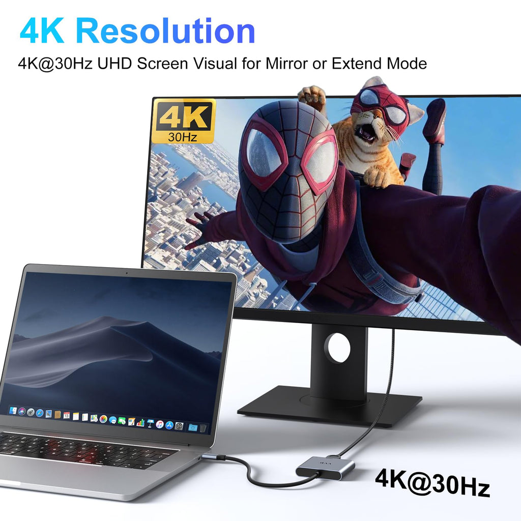 USB C Laptop Docking Station Dual Monitor HDMI USB C Hub Multiport Adapter