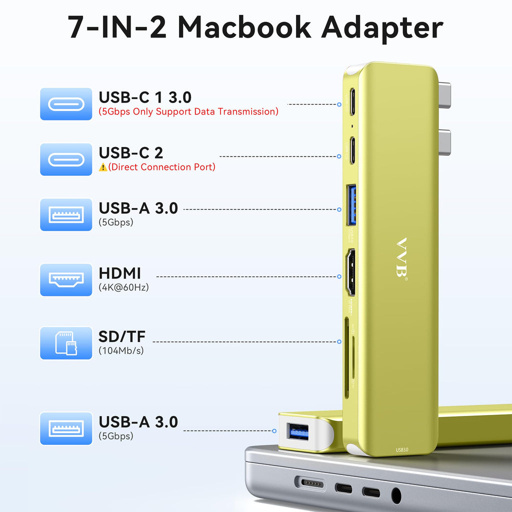 USB C Laptop Docking Station Dual Monitor HDMI USB C Hub Multiport Adapter