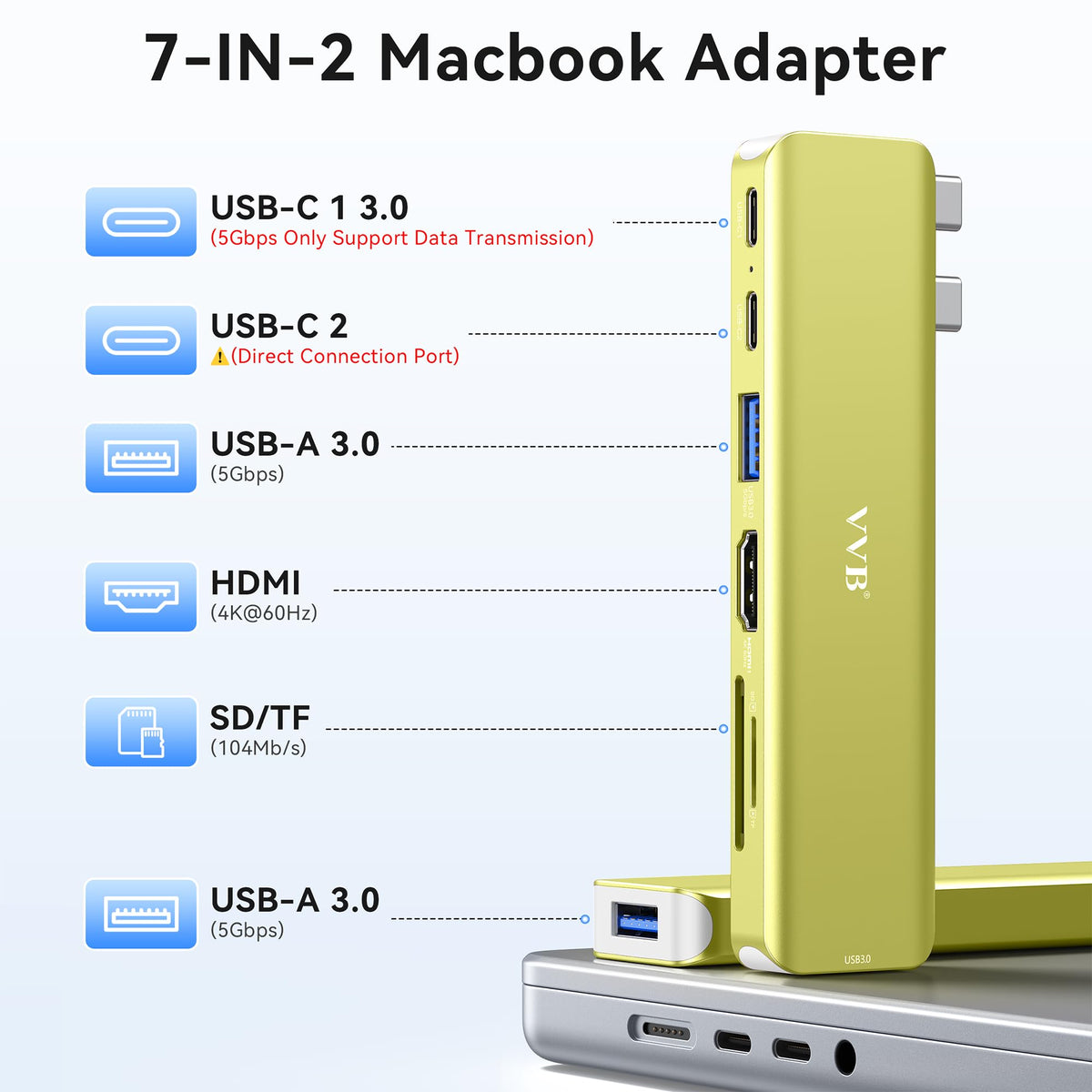 USB C Laptop Docking Station Dual Monitor HDMI USB C Hub Multiport Adapter