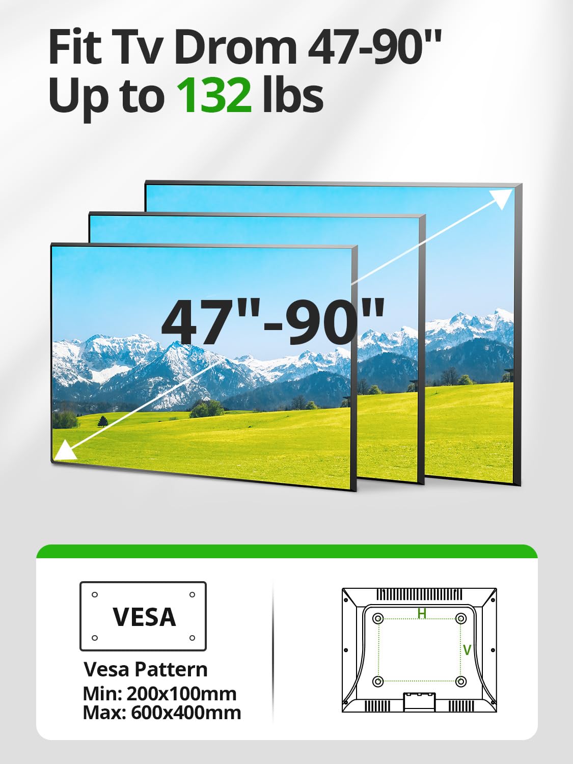 USX MOUNT Full Motion TV Wall Mount for Large TVs 42-97 Inch up to 150 lbs