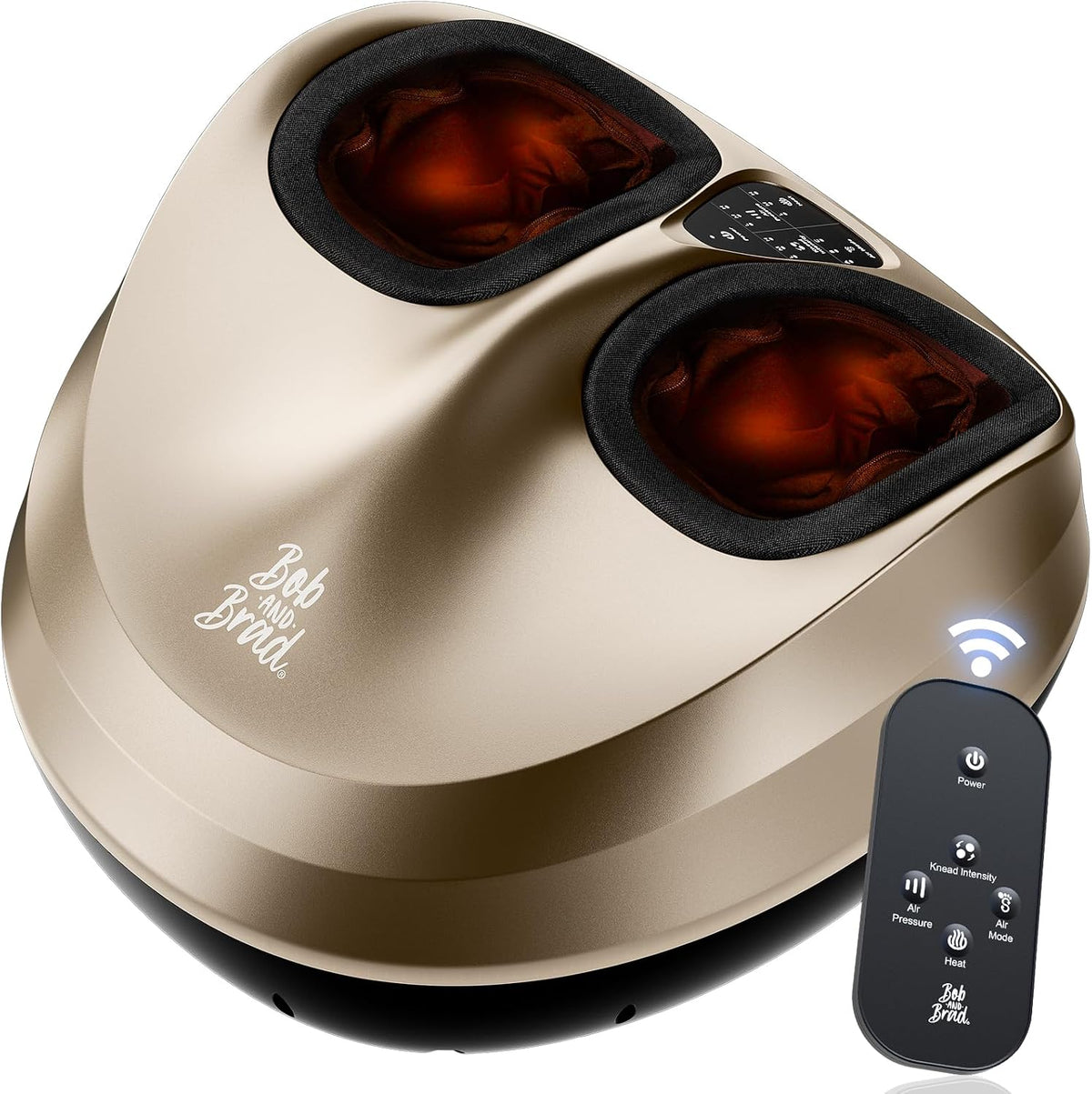 BOB AND BRAD Foot Massager Machine with Heat, FSA Eligible HSA Shiatsu Foot Massager for Plantar Fasciitis & Neuropathy with Kneading & Compression, Cordless Remote Control, Gift for Family, Size 14
