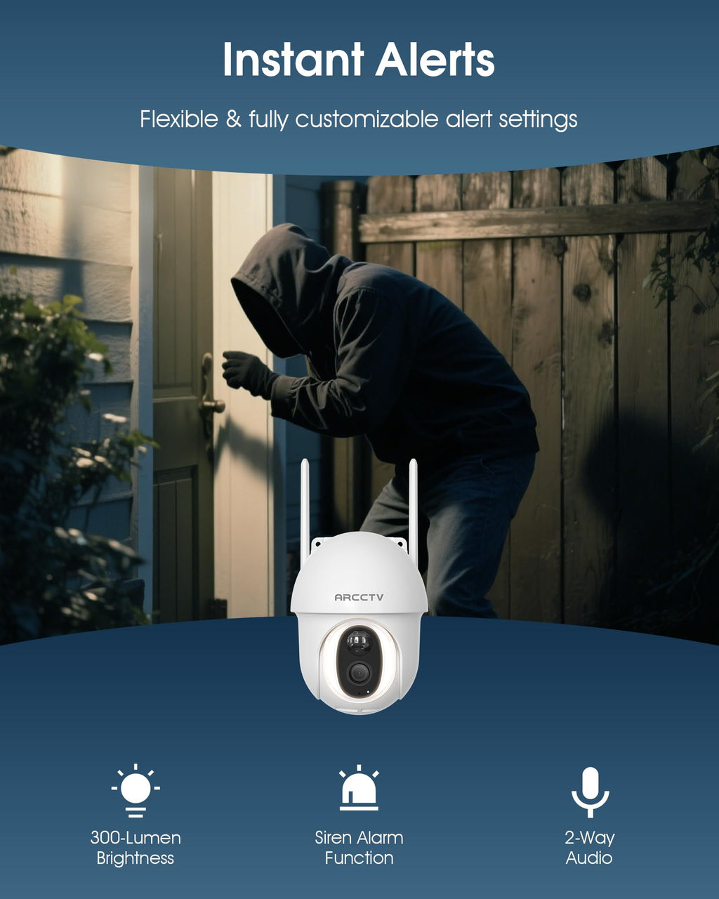 ARCCTV Solar Security Cameras Wireless Outdoor, 2 Pack