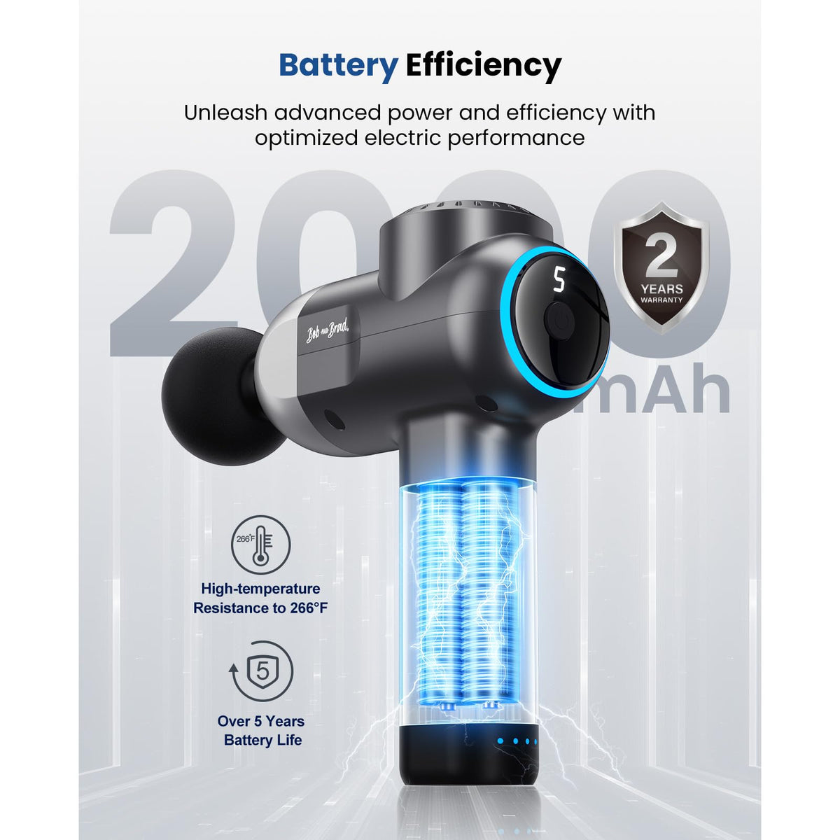 BOB AND BRAD C2 Pro Massage Gun with Heat and Cold Therapy, FSA Eligible & HSA Approved, PT-Developed Deep Tissue Back Massager for Athletes, Men & Women — Birthday & Holiday Gifts
