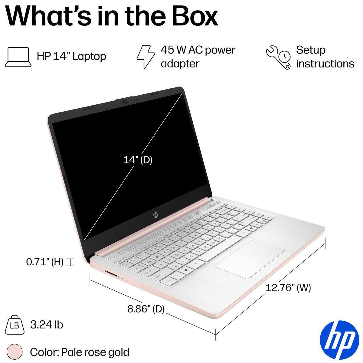 HP 2026 Everyday Laptop, Intel CPU, 128GB Storage, Copilot AI, Office 365