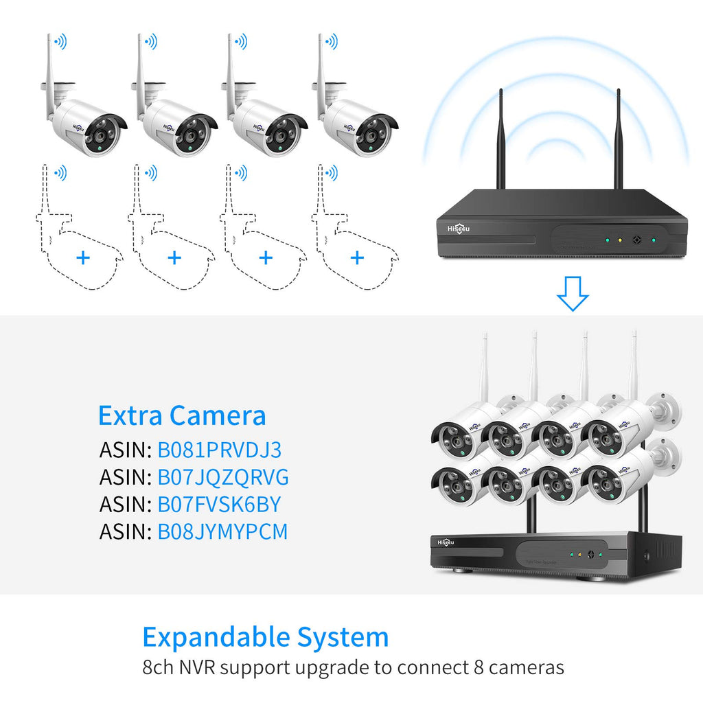 Hiseeu 5MP Home Security Camera System Outdoor, 2.4G/5G Wireless WiFi Pro