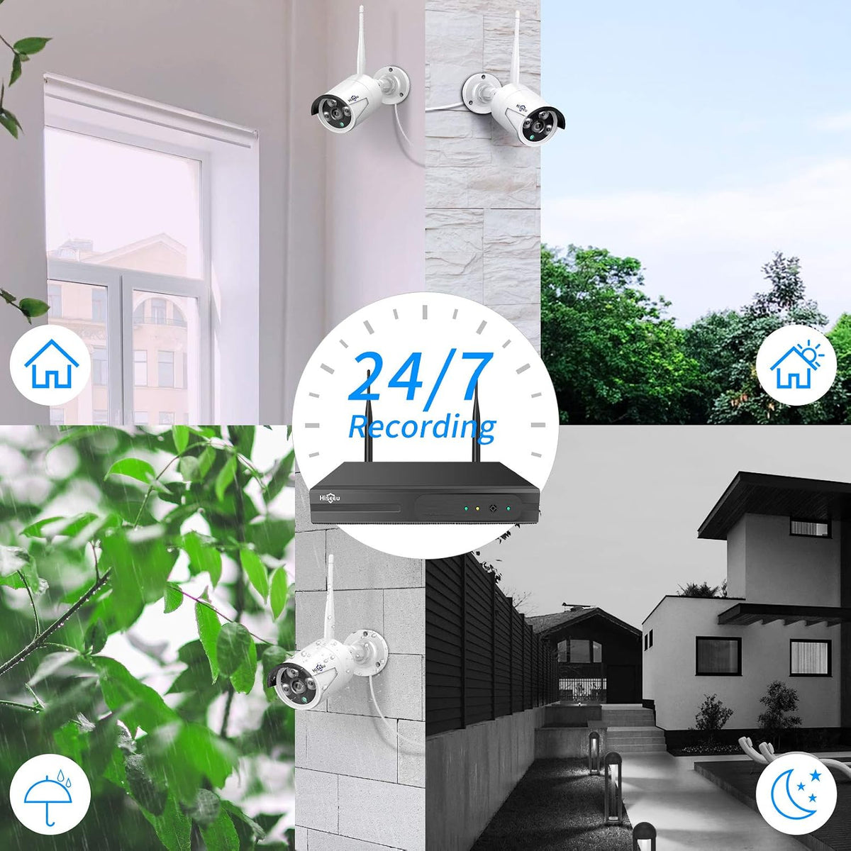 Hiseeu 5MP Home Security Camera System Outdoor, 2.4G/5G Wireless WiFi Pro