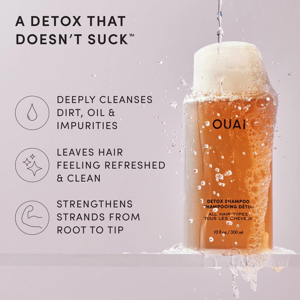OUAI Detox Shampoo - Clarifying Shampoo for Build Up (10 Fl Oz)