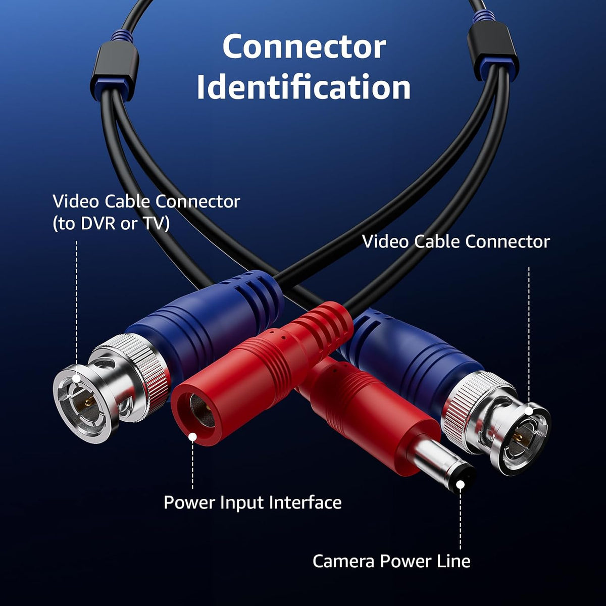 ANNKE 4 Pack 30M/100ft All-in-One Video Power Cables, BNC CCTV Camera Wire