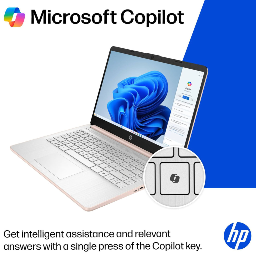 HP 2026 Everyday Laptop, Intel CPU, 128GB Storage, Copilot AI, Office 365