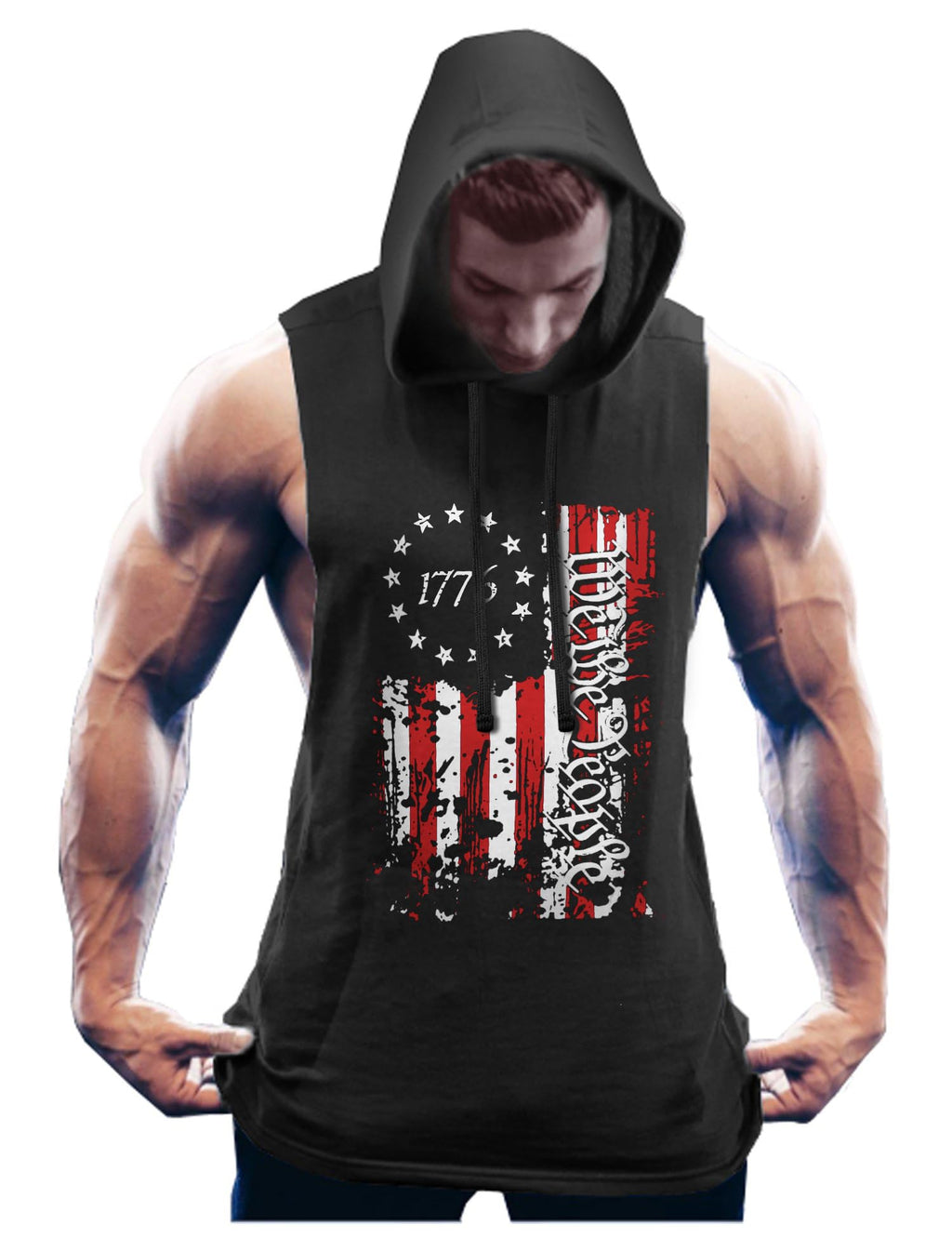 COOFANDY Men's Workout Hooded Tank Tops Bodybuilding Muscle Cut Off T Shirt Sleeveless Gym Hoodies