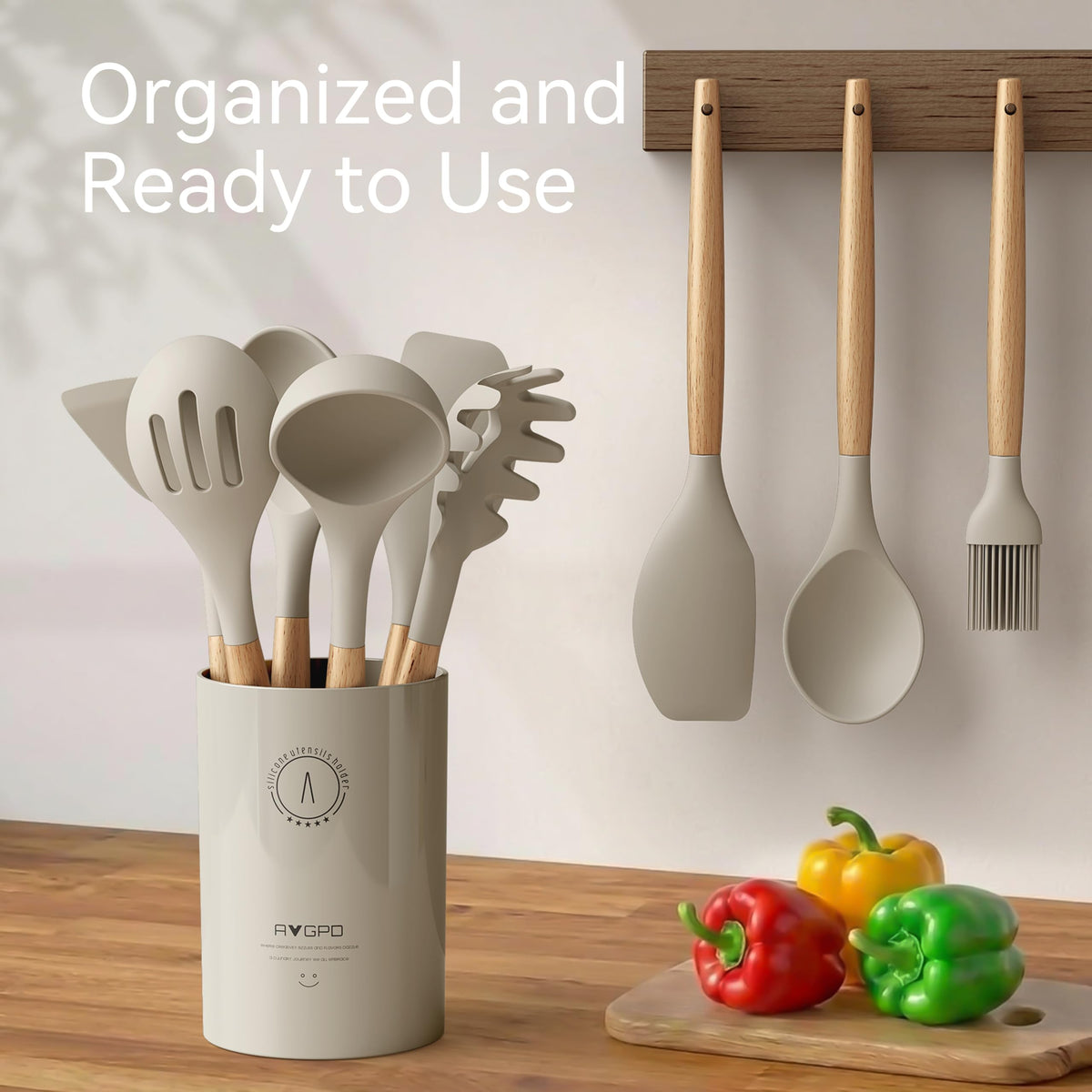 Silicone Kitchen Utensils Set, Heat-Resistant Cooking Utensils, BPA-Free
