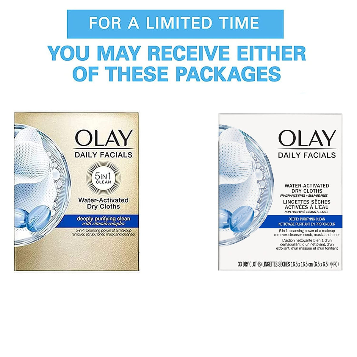 Olay Makeup Remover Wipes, Daily Facials Deep Clean Face Cleanser for Normal to Oily Skin, Alcohol & Fragrance Free, Soft Face Wash Towels, Travel Essentials for Women, Convenient Dry Cloths, 66 ct