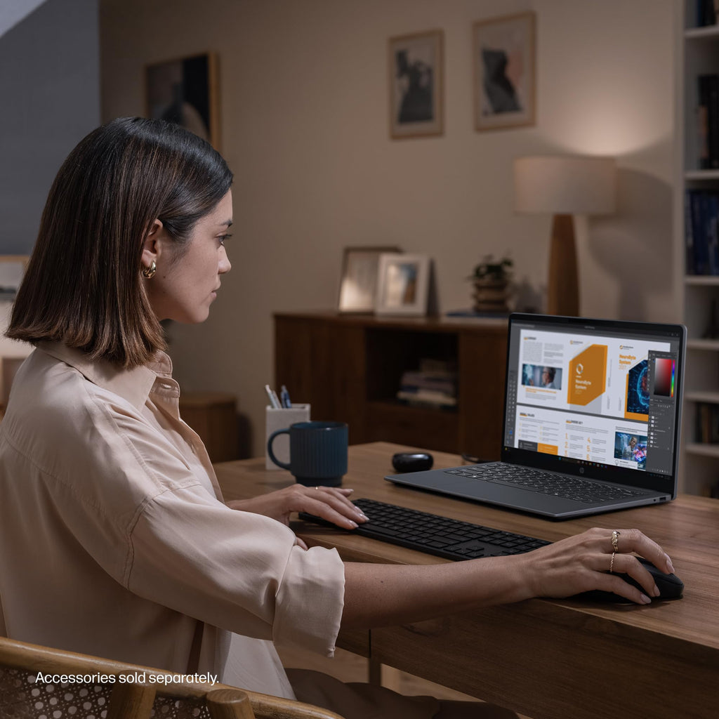 HP OmniBook 3 16 inch Laptop PC, 2K Touchscreen, AMD Ryzen 5 40, 8 GB RAM, 512 GB SSD, AMD Radeon 610M GPU, Windows 11 Home, Glacier Silver, 16-by0499nr
